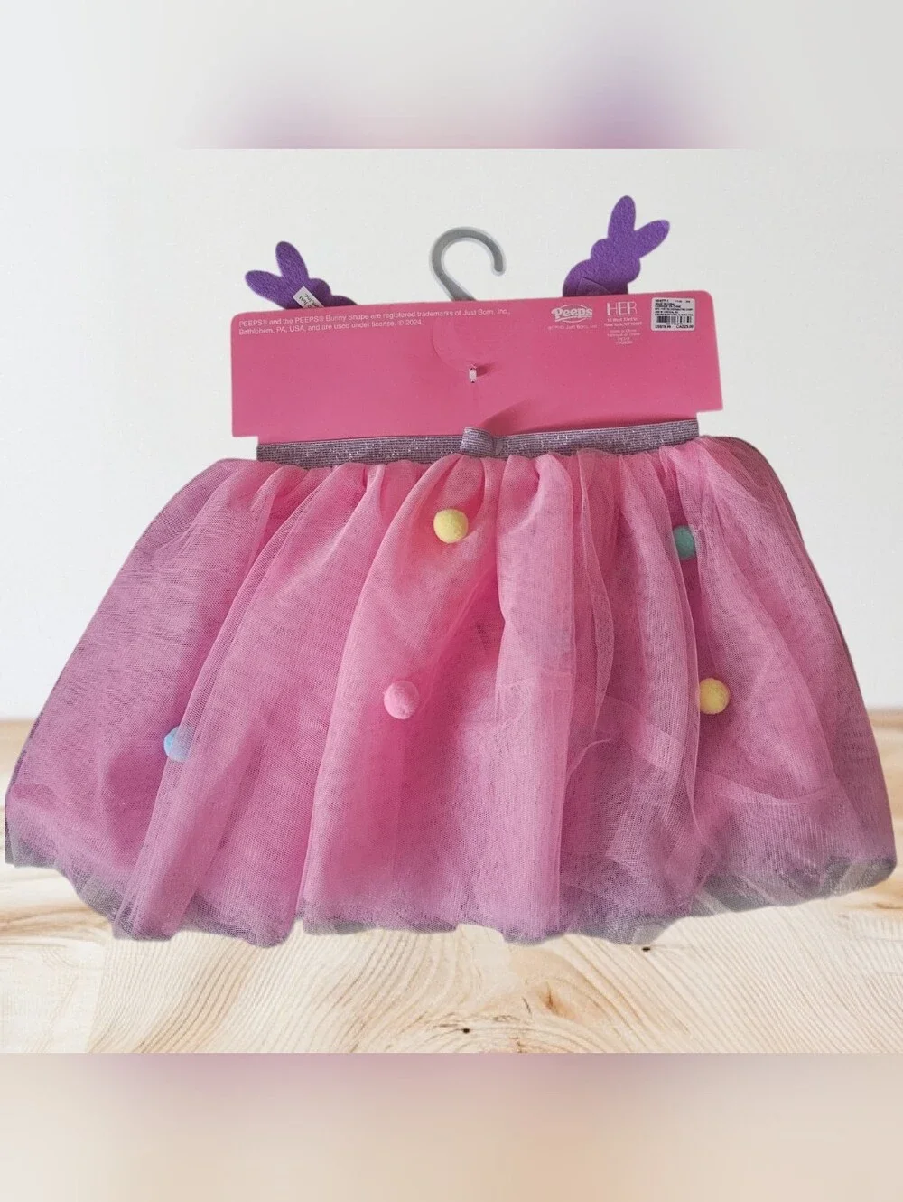 Claire's Pink Pom-Pom Tulle Skirt & Headband Costume Set